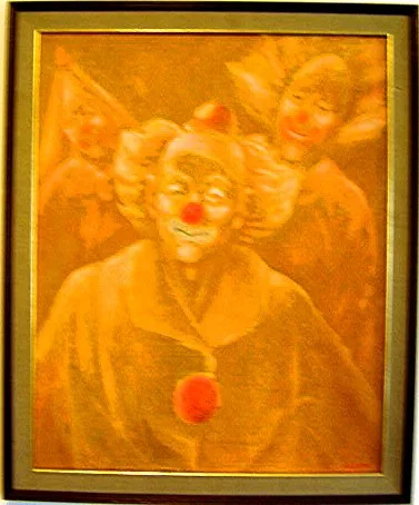 oil Three Clowns 14x18