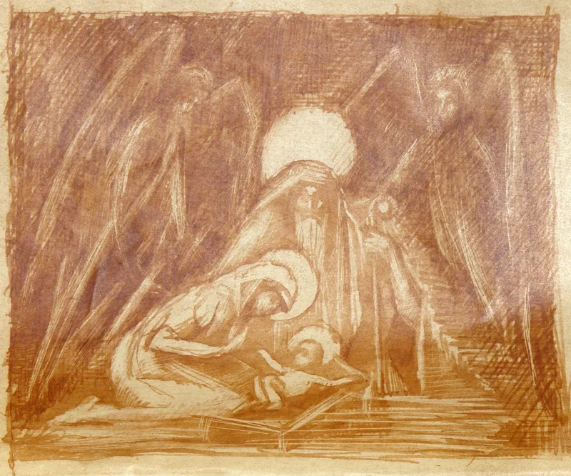 b Nativity sepia print 8x12