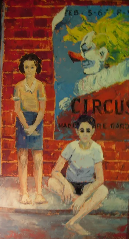 oil Leslie, Dana and Clown 24x40 1961