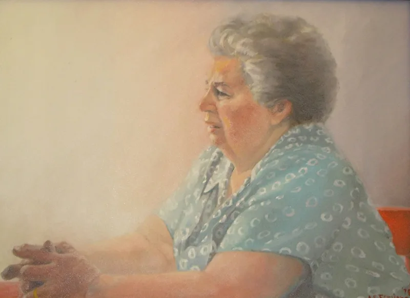 oil Grandma  Mary Forgione 16x22 1982