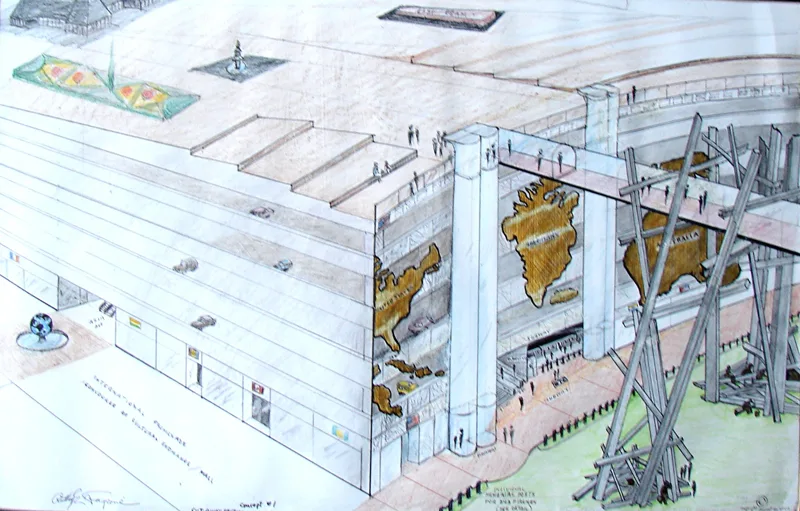 p World Trade Center proposal cut away concept 3 30x40