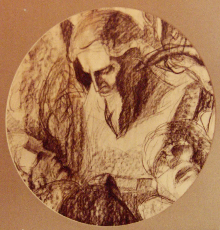 d charcoal study Christ 12x12