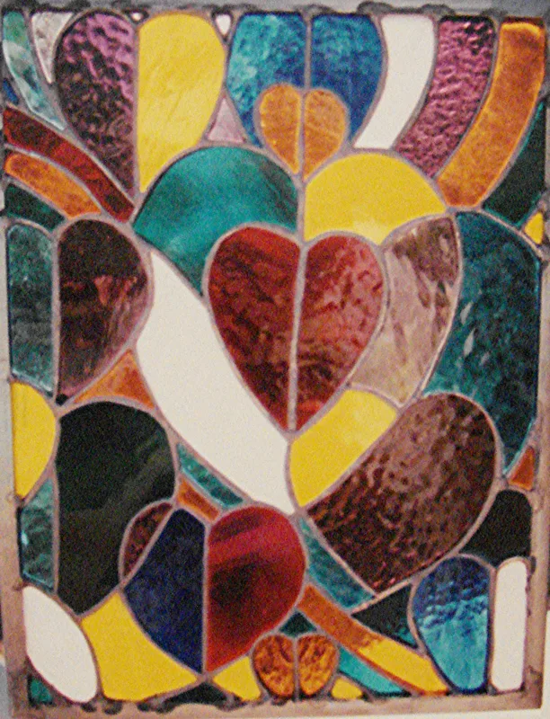 stained glass hearts 2 16x24