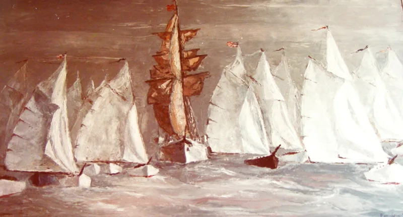 oil Tall Ships 24x48