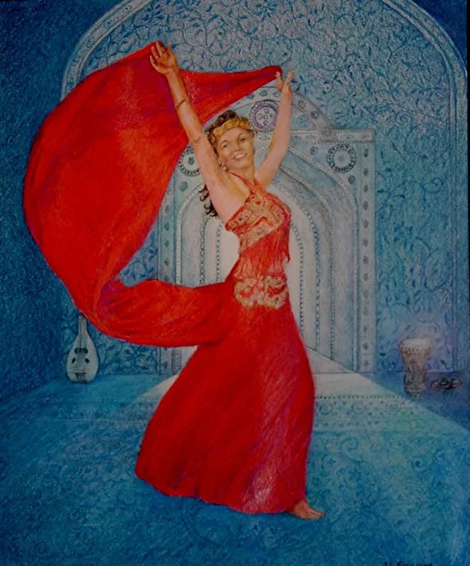w mideastern dancers Leslie 16x20 2002