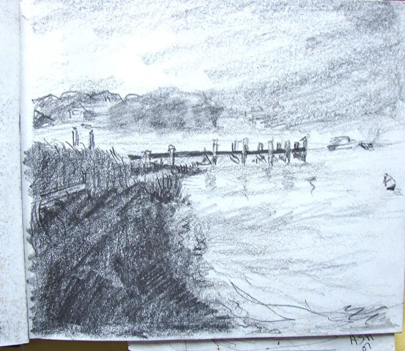 d sketchbook Good Place for Clams 12x16
