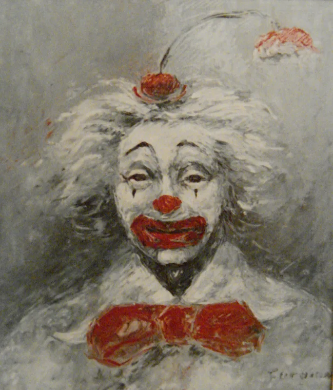 oil White Clown 16x20