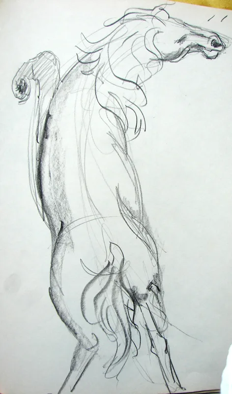 d sketchbook study for sculpture 9x16