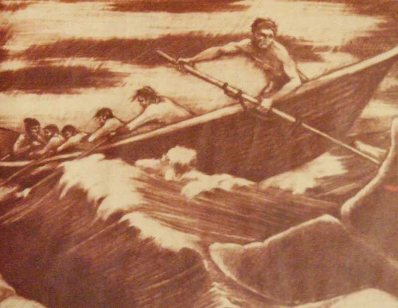 b Whaling sepia print 18x22