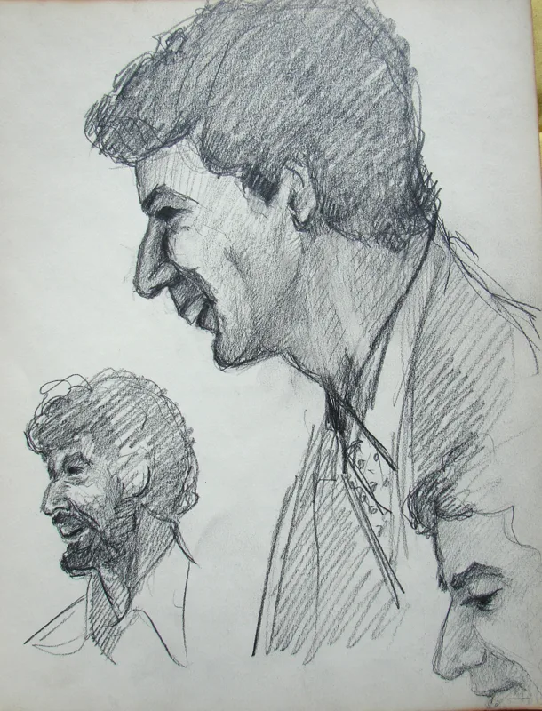 d sketchbook Doug With and Without  9x12