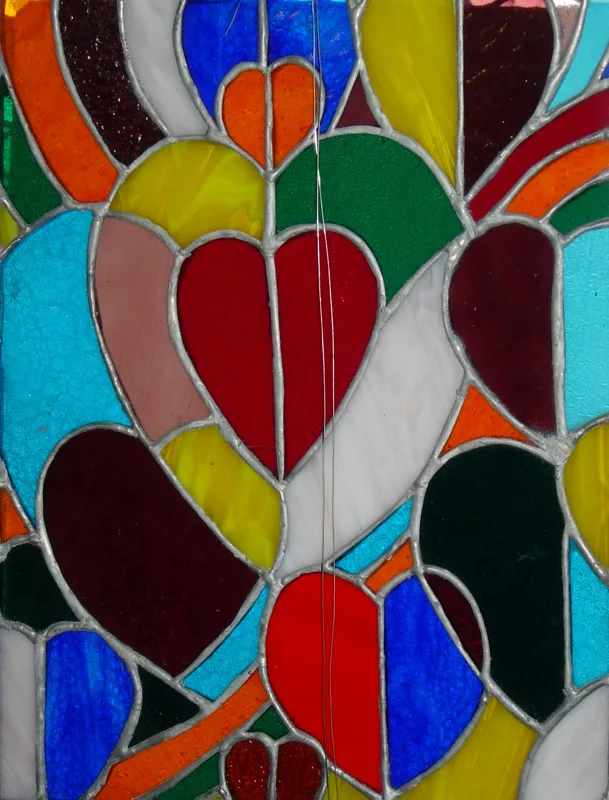 stained glass Hearts  16x20