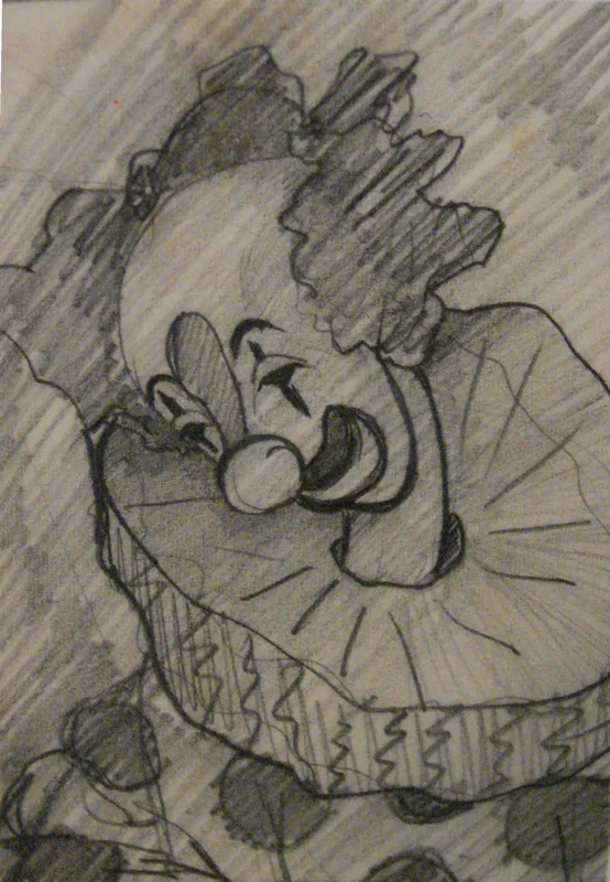 d Clown sketch 9x12