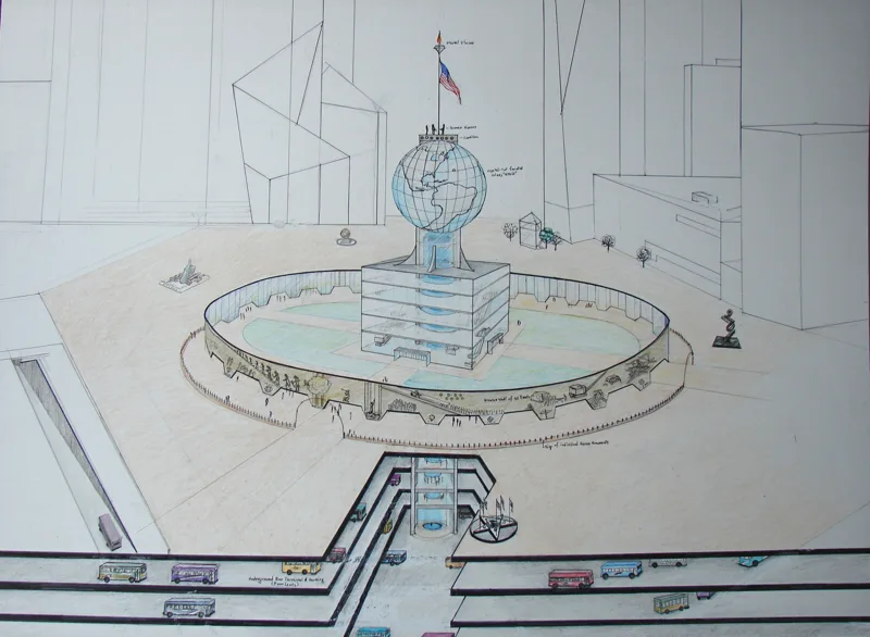 p World Trade Center proposal concept I 10ft.x1,000ft. bronz
