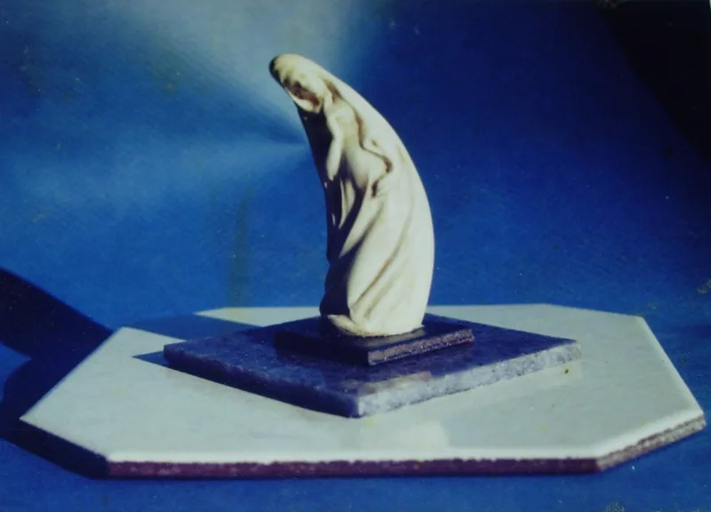 Ivory  Mary with Child whale tooth 4 in.