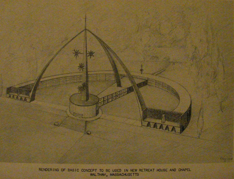 p retreat house rendering chapel and residences