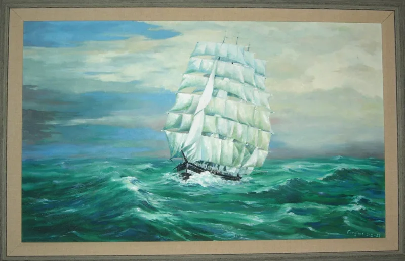 oil Tall Ship 18x30